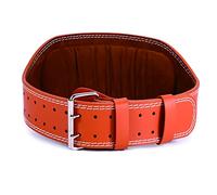 Genuine Leather Weight Lifting Belt for Men Double Prong Power Belt Heavy Duty - Strong, Stabilizing Back Support for Deadlifts, Squats Powerlifting