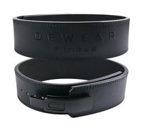 Genuine Leather Weight Lifting Belt with Lever Buckle 10mm Thick 4" Leather Lumbar Support Ideal for Training, Weightlifting, Bodybuilding, Squats and Deadlifts (Black, XL (44"