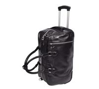 Genuine Leather Wheeled Holdall Duffel Weekend Overnight Bag Whitby (Black)