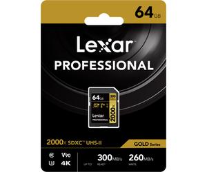 Genuine Lexar Profession SDHC SDXC UHS-II Card,32GB, 64GB, 128GB, V90, 300MB/s