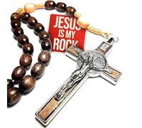 Genuine Made in Italy Blessed by Pope Francis Rosary Necklace rosary for car rearview mirror rosarios catolicos para hombre Medal Cross Saint Benedict Patron Saint of Students, Christian Values Honor