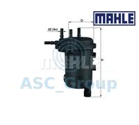 Genuine MAHLE Replacement Engine In-Line Fuel Filter KL 633D