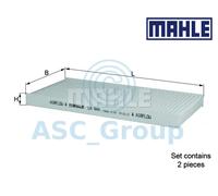 Genuine MAHLE Replacement Interior Air Cabin Pollen Filter LA 444/S LA444/S