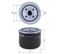 Genuine Mahle Spin-On Engine Oil Filter - OC312