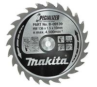 Genuine Makita B-09139 Specialised TCT Circular Saw Blade 136mm x 10mm x 24T