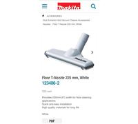 Genuine Makita Floor Suction T Nozzle Assembly for Vacuum Cleaner DCL180 DVC260