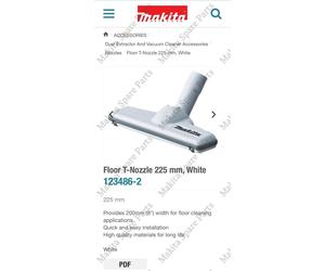 Genuine Makita Floor Suction T Nozzle Assembly for Vacuum Cleaner DCL180 DVC260