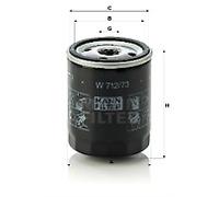 MANN-FILTER Oil filter Spin-on Filter W 712/73 Engine oil filter FORD,TOYOTA,MAZDA,Focus II Schrägheck (DA_, HCP, DP),MONDEO IV Turnier (BA7)