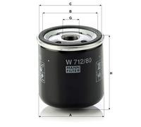 MANN-FILTER W 712/80 Oil filter