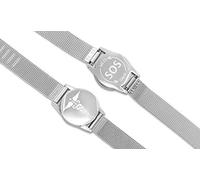 GENUINE MEDI SAFE by Arabesques/GENTS MENS CHUNKY SOS BRACELET/WRISTBAND/WATCH STRAP. MEDICAL ID ALERT INFORMATION. STAINLESS STEEL. CADUCEUS TALISMAN. SILVER WSSC