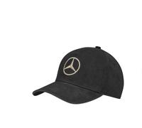 Mercedes-Benz, Cap, Black, Silver Star Logo, Velvet Finish, Cotton