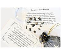 Genuine Meteorite from Space, 10 Piece - Campo del Cielo from Argentina + Authentic Certificate, Bag & Magnifying Glass