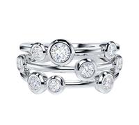 Genuine Moissanite Sterling Silver 9mm Wide Bezel Set Bubble Cocktail Fashion Ring Wedding Ring for Her (P)