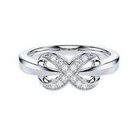 Genuine Moissanite Sterling Silver Tapered Shank X Shape Infinity Promise Engagement Ring For Women (N)