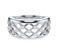 Genuine Moissanite Sterling Silver Unisex 9mm Wide Crisscross Grid Small Bubbles Wedding Band Cocktail Ring (O)