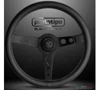 Genuine Momo Prototipo Black Edition 350mm, premium leather steering wheel. NEW