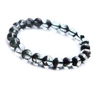 Genuine Natural Green Phantom Quartz Gemstone Crystal Stretch Round Bead Bracelet 8mm