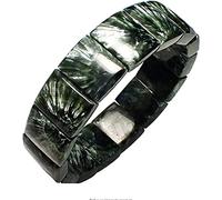 Genuine Natural Green Seraphinite Crystal Rectangle Bead Woman Bangle AAAAA20x8mm