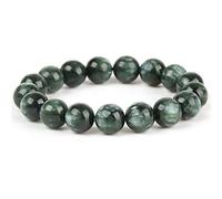 Genuine Natural Green Seraphinite Gemstone Round Beads Women Men Bracelet 7-13mm (13)