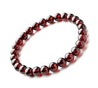 Genuine Natural Wine Red Garnet Gemstone Crystal Bead Bracelet 6mm