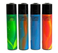 Genuine Nebula Design Clipper Lighters Set of 4 Gas Refillable Standarad Size Lighters Replaceable Flint - Limited Edition (Standard Nebula)