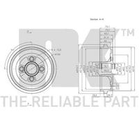 NK Rear Left Brake Drum 252224 – Genuine for Nissan Micra HR12DE 1.2 (09/2010-12/2017)