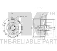 Brake Drum fits RENAULT KANGOO FC0, KC0 1.4 Rear 97 to 08 NK 7700304984 Quality