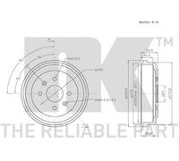 Genuine NK Rear Right Brake Drum for Daewoo Kalos 1.2 Litre (08/2003-12/2004)