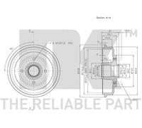 NK Brake Drum Rear 252534 1M5W1113AA 3049844 4145506 4186874 4886779 - Quality New