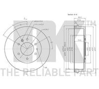 Brake Drum Rear Braking System Fits Ford Ranger Mazda B-Series BT-50 NK 253214