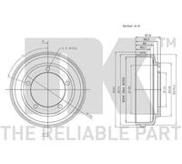 Brake Drum Rear 262510 NK 1C1W1126AB 1C1W1126AD 1C1W1126AE 2313908 4095023 New