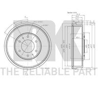 Genuine NK Rear Right Brake Drum for Mitsubishi L200 Power Pack 2.5 (3/06-10/08)
