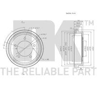 Genuine NK Rear Right Brake Drum for Suzuki Grand Vitara J20A 2.0 (05/99-11/05)