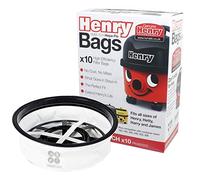 Genuine Numatic Hepa-Flo Dust Bags + 12" Main Filter for Henry Hetty Vacuum | Pack of 10 Original Bag Design, Fits models HVR200, HVC200, JVC235, JVR225, NRV200 + many more