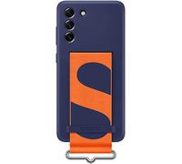 Genuine / Official Samsung Galaxy S21 FE 5G Silicone Case with Strap - Navy