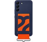 Official Samsung Silicone Cover with Strap for Galaxy S22 - Navy