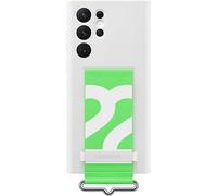 Genuine / Official Samsung Galaxy S22 Ultra Silicone Cover with Strap - White