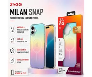Genuine/Official ZAGG (iPhone 16 Plus) Case, Milan Snap Shockproof MagSafe Cover
