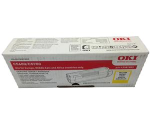 Genuine OKI 43381905 Yellow toner C5600 C5700 2000 pages Boxed