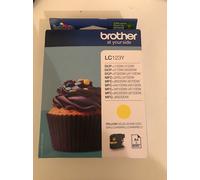 Genuine Original Brother LC123Y Yellow Printer Ink Cartridge, Cupcake - No Box