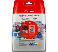 Genuine Original Canon CLI-551 BCMY Ink Cartridges + 50 Pack Photo Paper MG5450