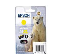 Genuine Epson 26XL, Polar Bear Yellow Ink Cartridge, T2634 C13T26344012