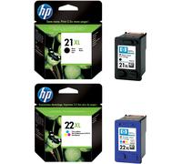 GENUINE ORIGINAL HP 21XL BLACK + HP 22XL COLOUR PRINTER INK CARTRIDGES GUARANTEE