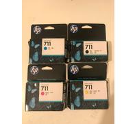 Genuine Original HP 711 Multipack 4-Pack Printer Ink Cartridge 2026 - No Box
