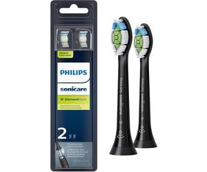 Genuine Philips Sonicare Diamondclean Replacement Toothbrush Heads, HX6062/95, Brushsync Technology, Black 2-pk