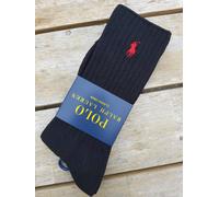 GENUINE : POLO RALPH LAUREN Black Classic 86% Cotton CREW SOCKS ADULT RL13