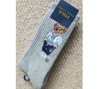 GENUINE POLO RALPH LAUREN Grey Heather Tennis Cricket BEAR Adult CREW SOCKS RL8