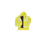Portwest S460 Mens Hi Vis Winter Traffic Jacket Waterproof Reflective Bio Motion Workwear Coat Windproof Padded Insulated for Construction Road Traffic and Outdoor Work, Yellow, L