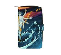 Genuine PU Leather Wallet for Men & Women - Slim Blocking Bifold with 12 Card Slots,Purse Credit Card & ID Holder,Ideal for Travel, Business & Daily Use(Angels, Gods, Beliefs, Comics)