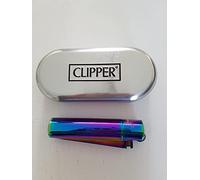 GENUINE RAINBOW METAL METALLIC CLIPPER LIGHTER WITH CHROME CASE (Rainbow)